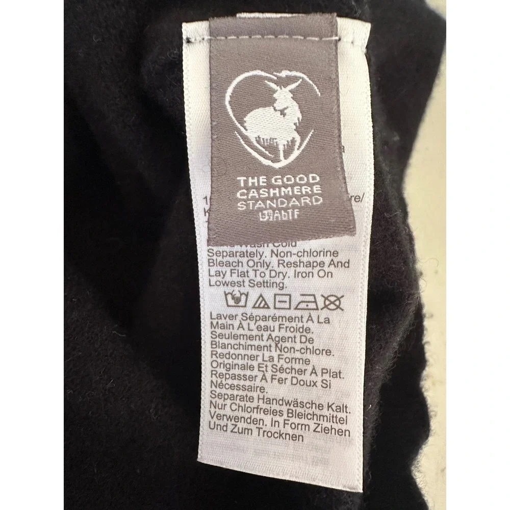J.Crew Women Cashmere Shrunken T Shirt Sweater S Black Crewneck Quiet Luxury